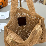 Chloe Summer Banana Tote Bag In Raffia